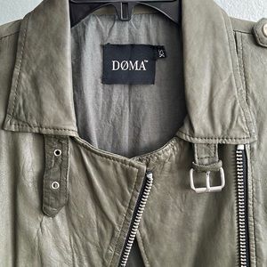 DOMA- Army Green leather Jacket